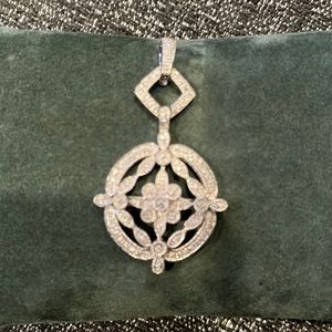 Sterling silver necklace. Beautiful diamonds on entire piece. Sparkling